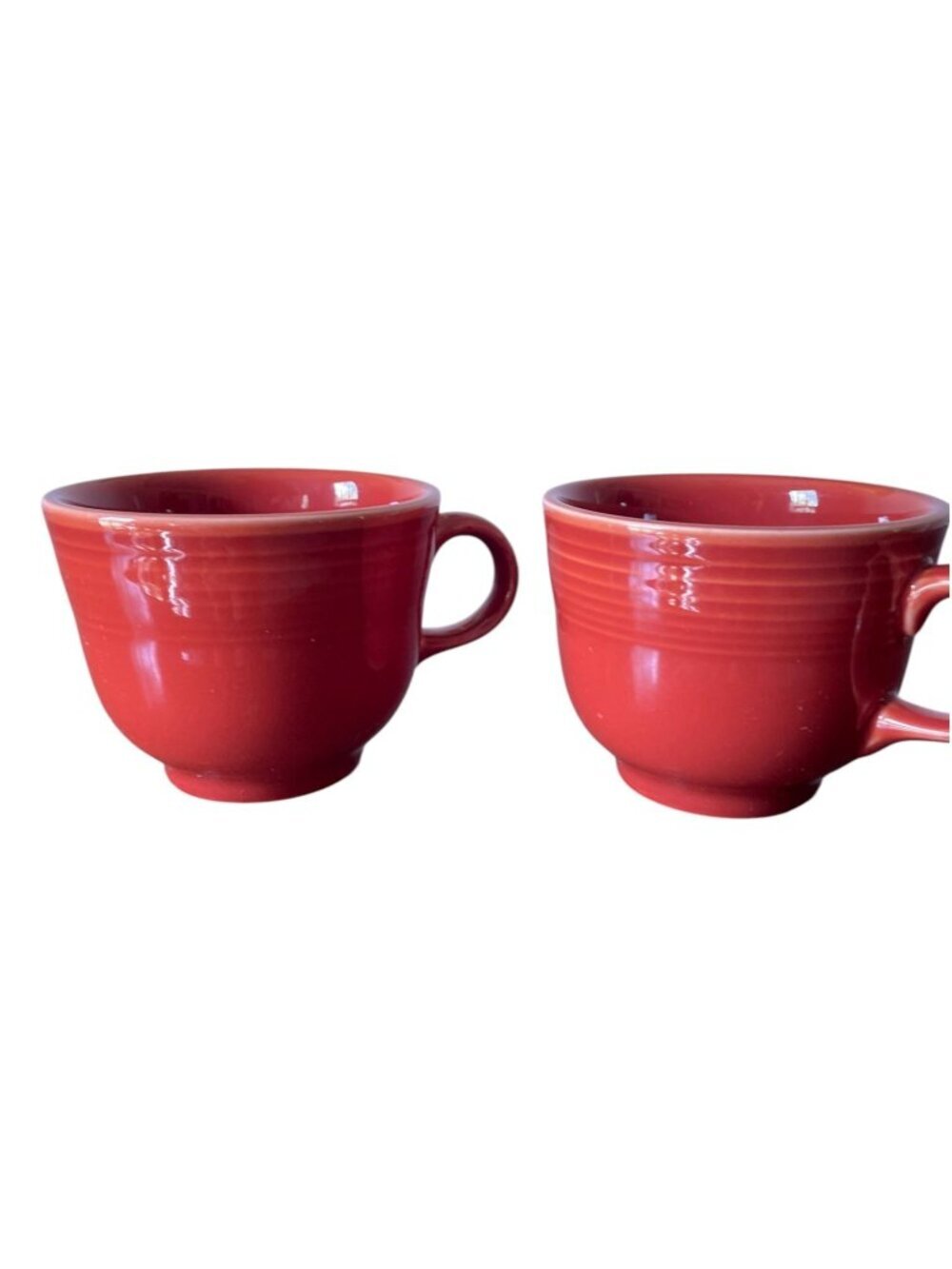 Vintage Homer Laughlin Fiestaware tea cups in the Scarlet red glaze - set of 2